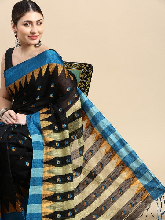 DESH BIDESH Woven Design Pure Cotton Saree