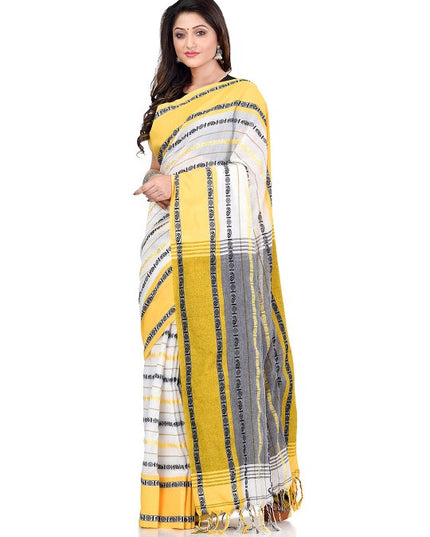 DESH BIDESH Woven Design Pure Cotton Traditional Taant Saree