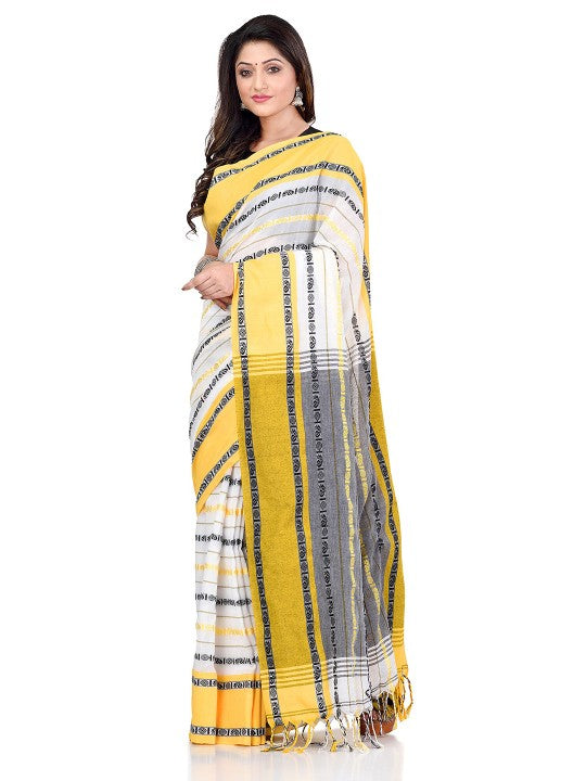 DESH BIDESH Woven Design Pure Cotton Traditional Taant Saree