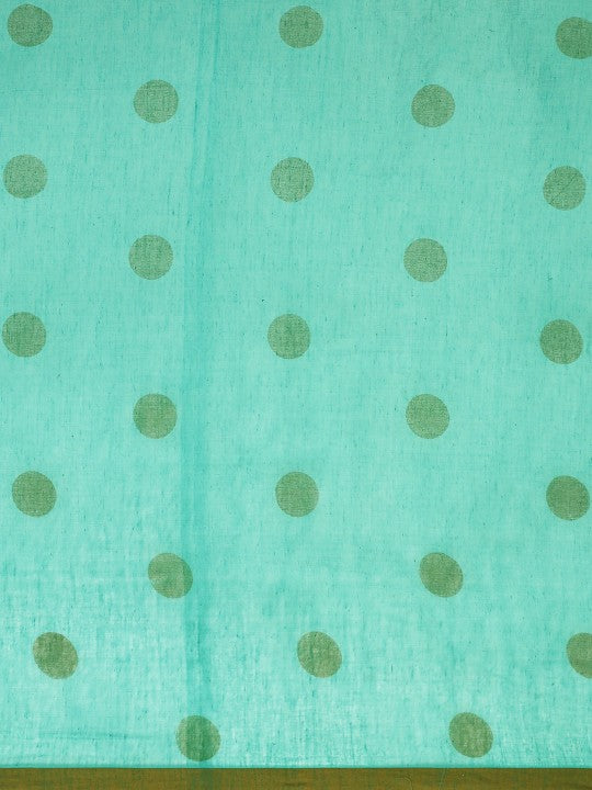 DESH BIDESH Polka Dots Pure Cotton Taant Saree