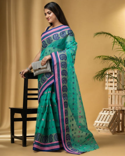 DESH BIDESH Woven Design Pure Cotton Taant Saree