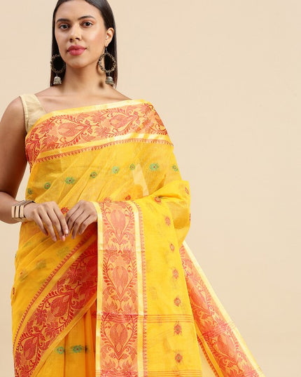 DESH BIDESH Woven Design Pure Cotton Taant Saree