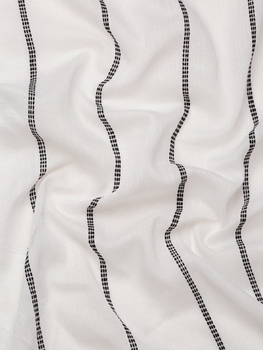 DESH BIDESH Woven Design Striped Pure Cotton Taant Saree