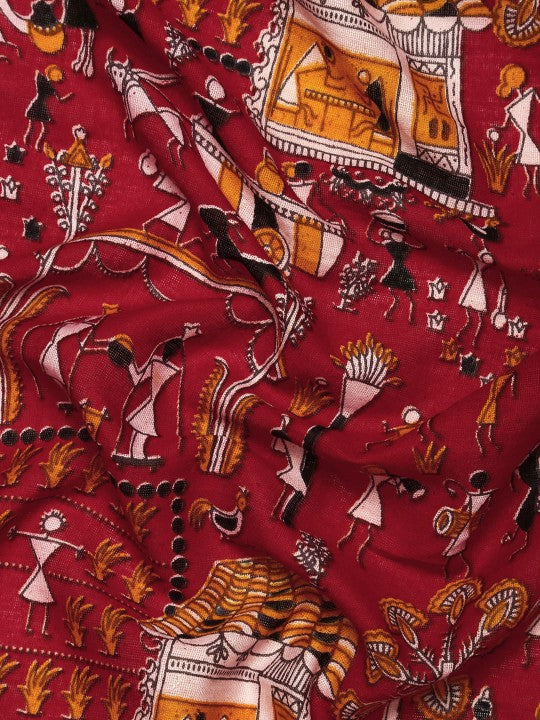 DESH BIDESH Kalamkari Pure Cotton Taant Saree: Traditional Woven Design for Women