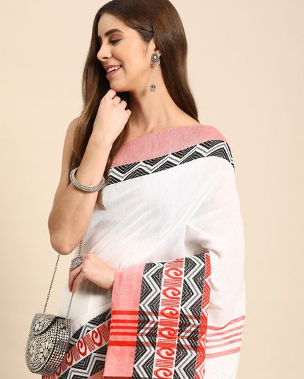 DESH BIDESH Woven Self Design Pure Cotton Saree