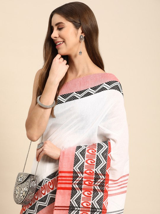 DESH BIDESH Woven Self Design Pure Cotton Saree