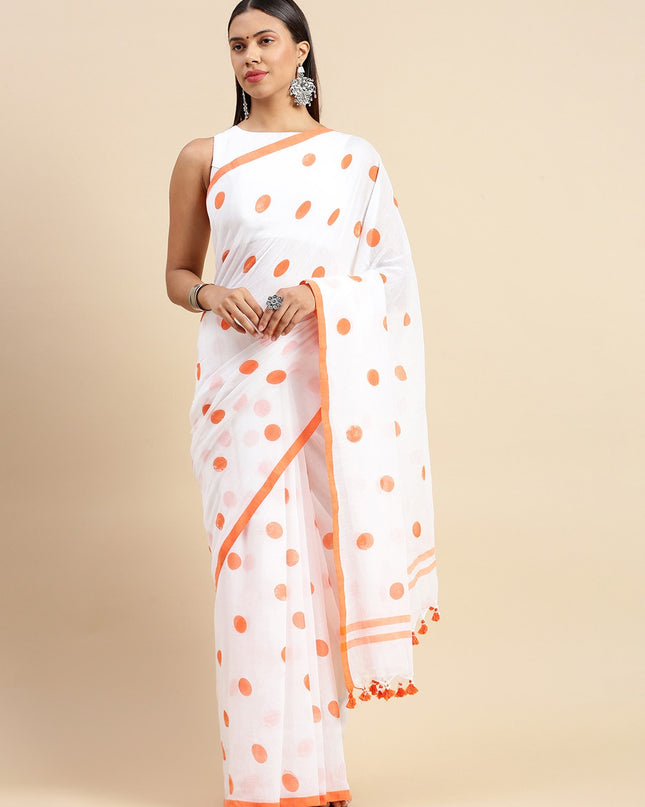 DESH BIDESH Geometric Printed Pure Cotton Taant Saree