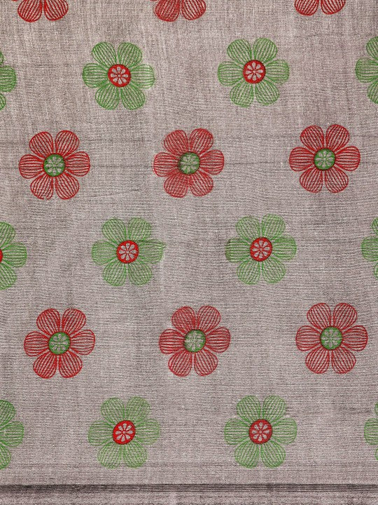 DESH BIDESH Floral Pure Cotton Taant Saree