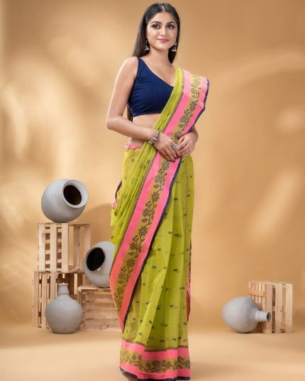 DESH BIDESH Woven Design Pure Cotton Taant Saree