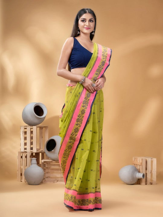 DESH BIDESH Woven Design Pure Cotton Taant Saree