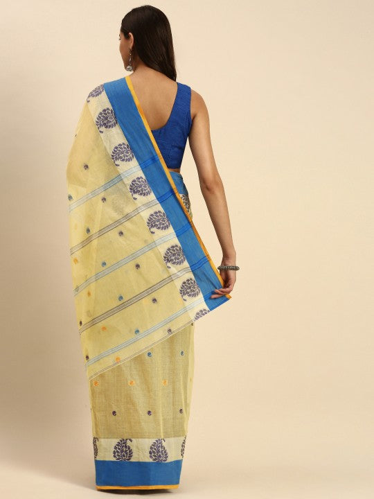 DESH BIDESH Woven Design Pure Cotton Taant Saree