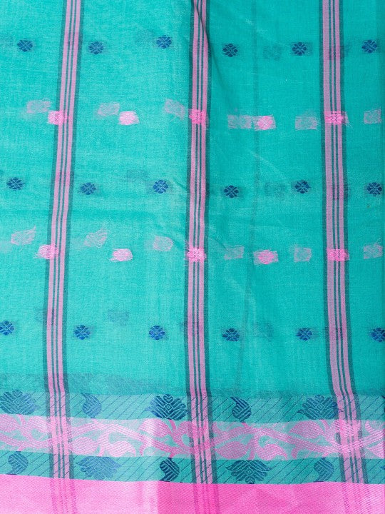 DESH BIDESH Ethnic Motifs Woven Design Pure Cotton Taant Saree