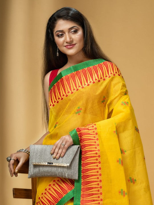 DESH BIDESH Woven Design Pure Cotton Taant Saree