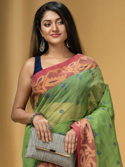 DESH BIDESH Ethnic Motifs Pure Cotton Handloom Saree