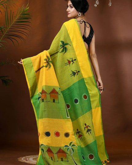 DESH BIDESH Adults Women Ethnic Motifs Pure Cotton Taant Saree