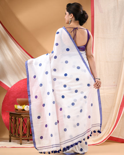 Women cotton silk tant handloom saree mysore party wear sarees latest design wedding handloom  sarees for women latest (Blue)