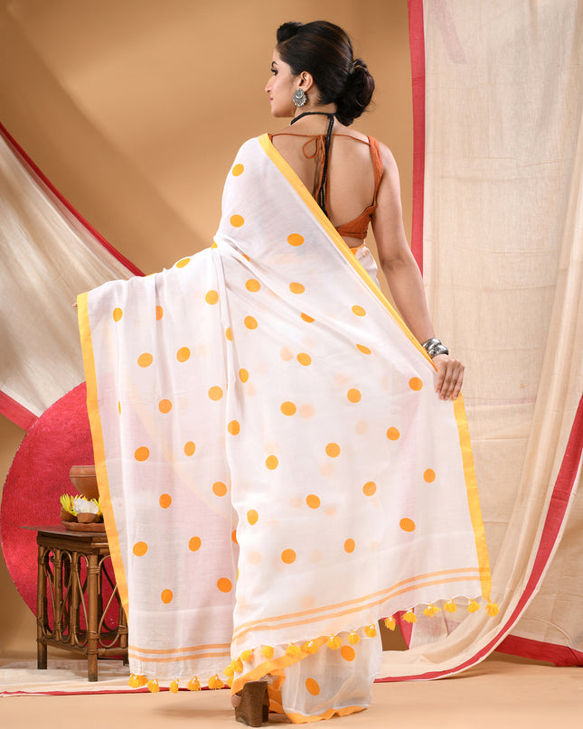 Women cotton silk tant handloom saree mysore party wear sarees latest design wedding handloom  sarees for women latest (Yellow)