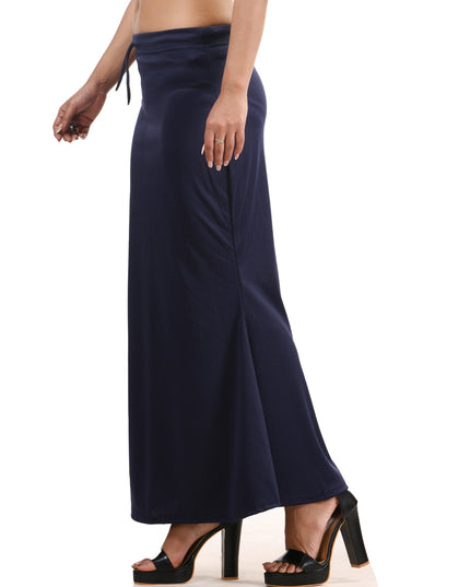Fish Cut Stretchable Saree Shapewear Petticoat for Women (Deep Blue)
