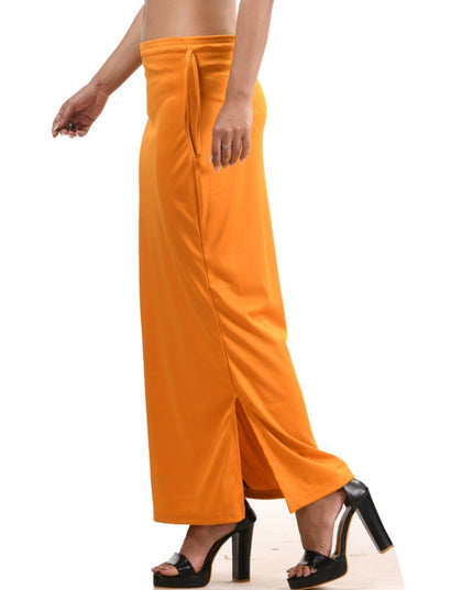Stretchable Saree Shapewear Petticoat for Women, Lycra Saree Shapewear, Skirts for Women, Skirts Shape Wear Dress for Saree Innerwear for Saree in Party, Saree Shaper (Orange)