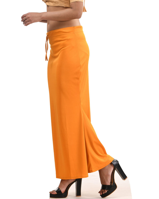 Fish Cut Stretchable Saree Shapewear Petticoat for Women (Orange)