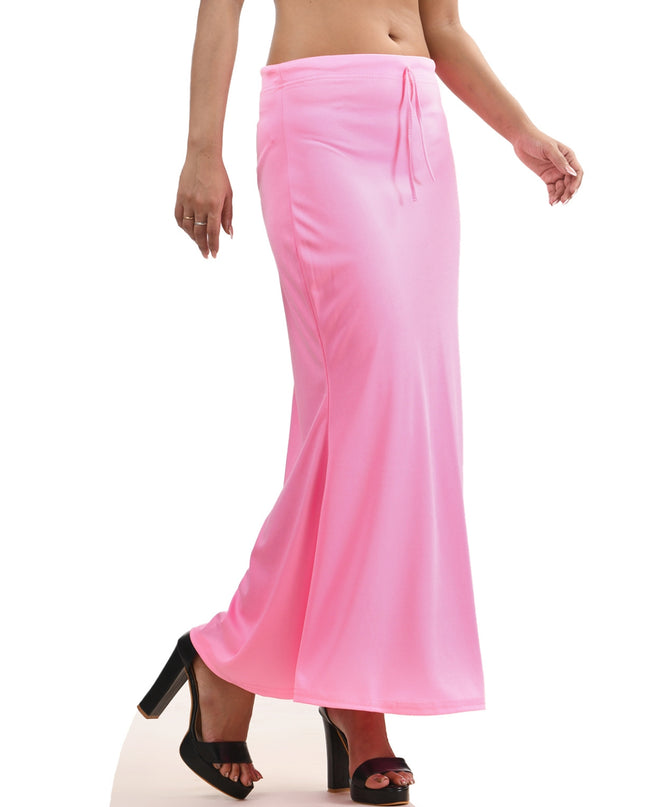 Fish Cut Stretchable Saree Shapewear Petticoat for Women (Pink)