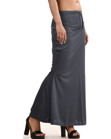 Fish Cut Stretchable Saree Shapewear Petticoat for Women (Charcoal Grey)