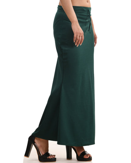 Fish Cut Stretchable Saree Shapewear Petticoat for Women (Dark Teal)