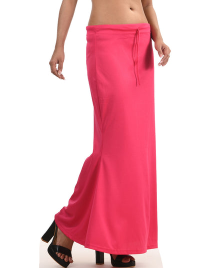 Fish Cut Stretchable Saree Shapewear Petticoat for Women (Pink Red)