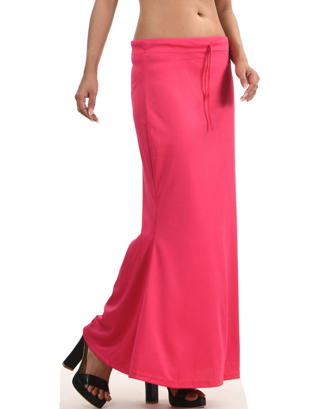 Fish Cut Stretchable Saree Shapewear Petticoat for Women (Pink Red)