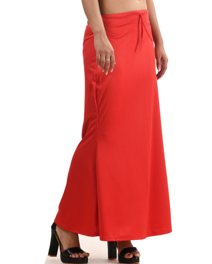 Fish Cut Stretchable Saree Shapewear Petticoat for Women (Red)