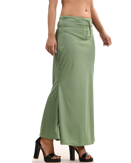 Fish Cut Stretchable Saree Shapewear Petticoat for Women (Light Green)