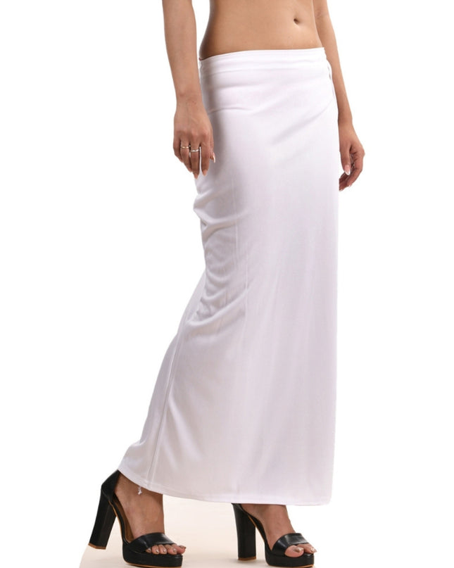 Stretchable Saree Shapewear Petticoat for Women, Lycra Saree Shapewear, Skirts for Women, Skirts Shape Wear Dress for Saree Innerwear for Saree in Party, Saree Shaper (White)