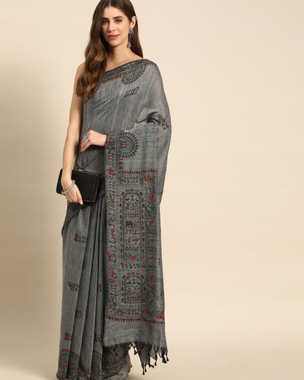 DESH BIDESH Warli Pure Cotton Taant Saree