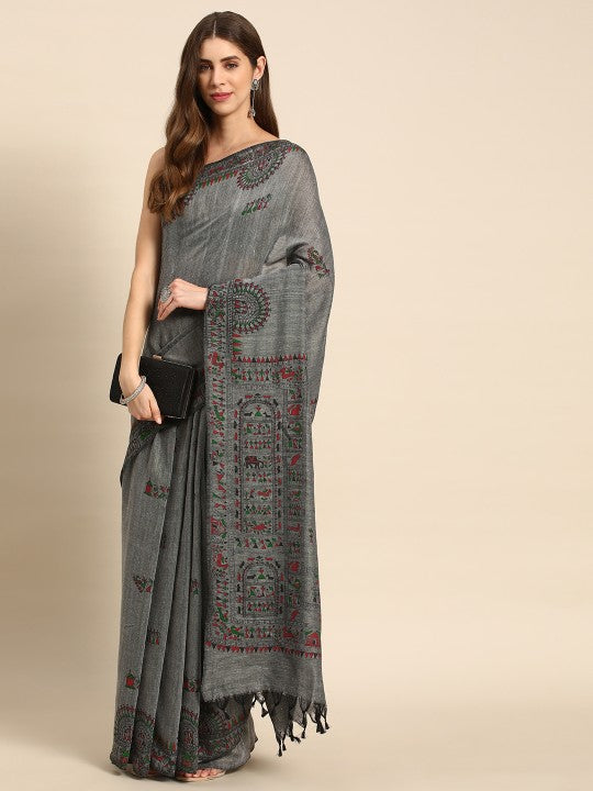 DESH BIDESH Warli Pure Cotton Taant Saree