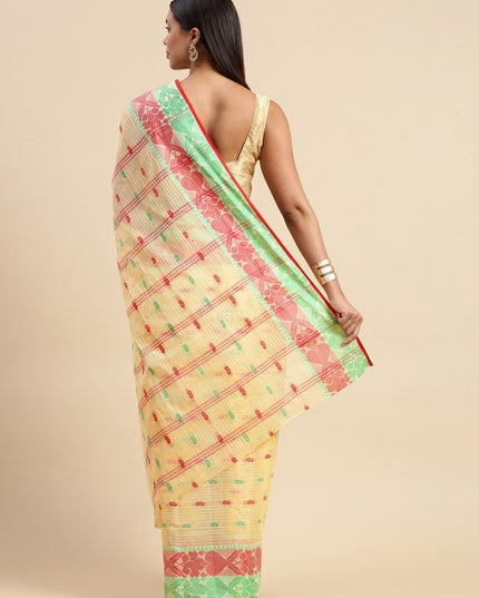 DESH BIDESH Woven Design Pure Cotton Taant Saree