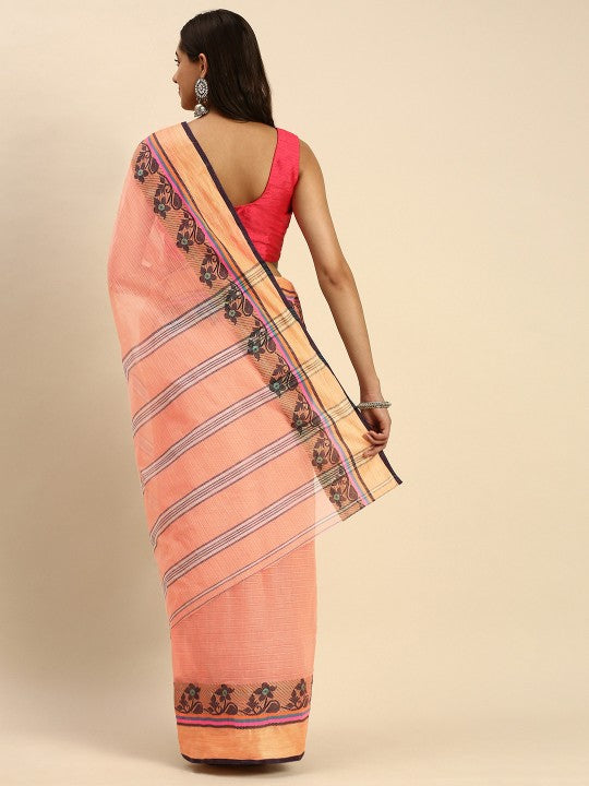 DESH BIDESH Woven Design Pure Cotton Taant Saree