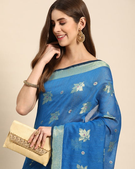 DESH BIDESH Ethnic Motifs Zari Taant Saree