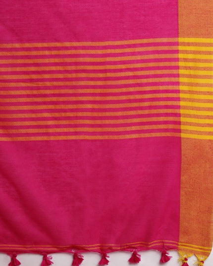 DESH BIDESH Colourblocked Pure Cotton Taant Saree
