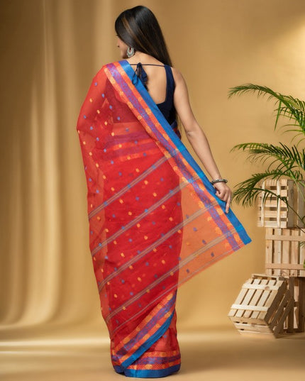 DESH BIDESH Ethnic Motifs Woven Design Pure Cotton Taant Saree