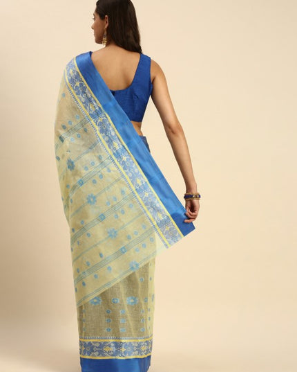 DESH BIDESH Woven Design Pure Cotton Taant Saree