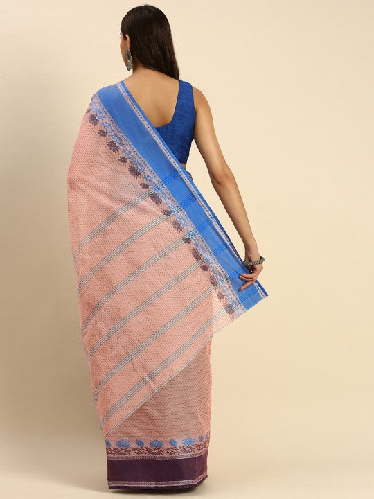 DESH BIDESH Woven Design Pure Cotton Taant Saree