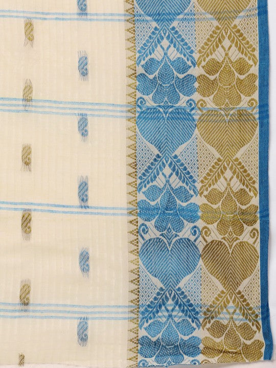 DESH BIDESH Woven Design Pure Cotton Taant Saree