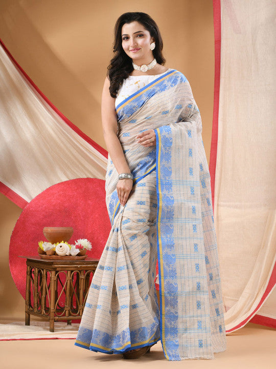 DESH BIDESH Woven Design Pure Cotton Saree