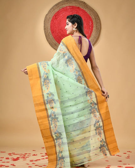 DESH BIDESH Paisley Pure Cotton Taant Saree for Women