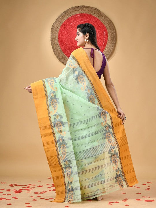 DESH BIDESH Paisley Pure Cotton Taant Saree for Women