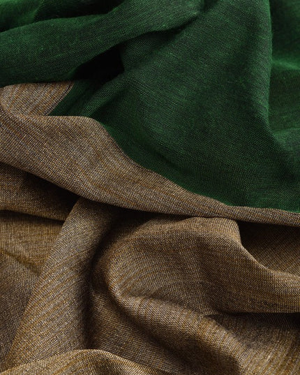 DESH BIDESH Green & Gold-Toned Pure Cotton Handloom Khadi Saree