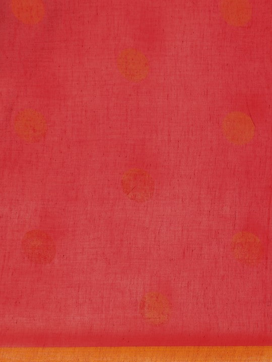 DESH BIDESH Polka Dots Pure Cotton Taant Saree