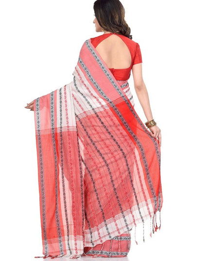 DESH BIDESH Woven Design Pure Cotton Traditional Taant Saree