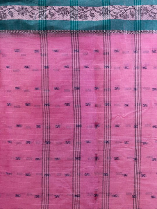 DESH BIDESH Ethnic Motifs Woven Design Pure Cotton Taant Saree