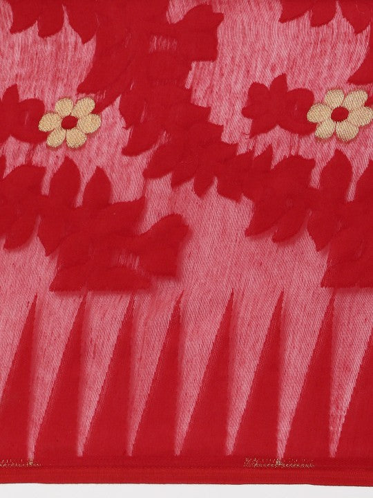 DESH BIDESH Floral Pure Cotton Taant Saree